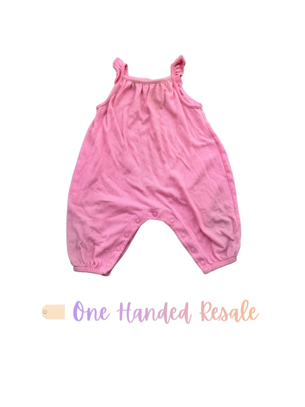 🌸 Carter’s Kids Pink Lightweight Ruffle Neckline Sleeveless Baby Romper 3M